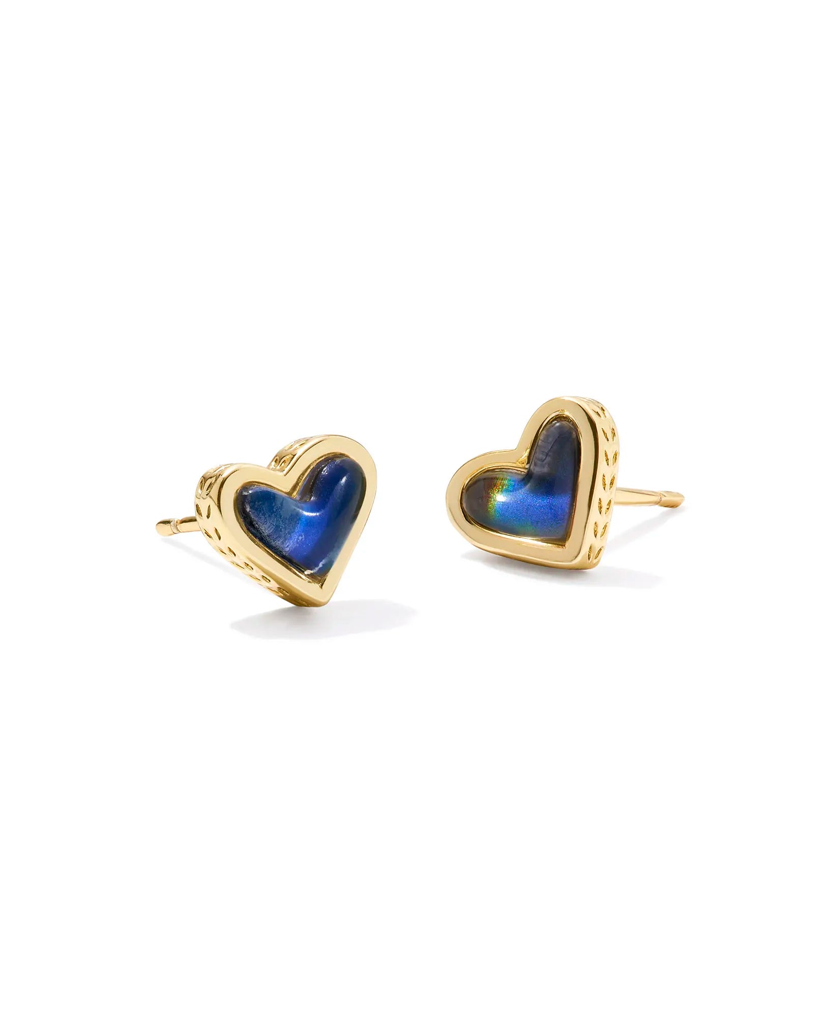 Kendra Scott Framed Ari Heart Stud Earrings Gold Mood Stone-Earrings-Kendra Scott-CR 07/31/24, E00276GLD, FD 07/31/24-The Twisted Chandelier