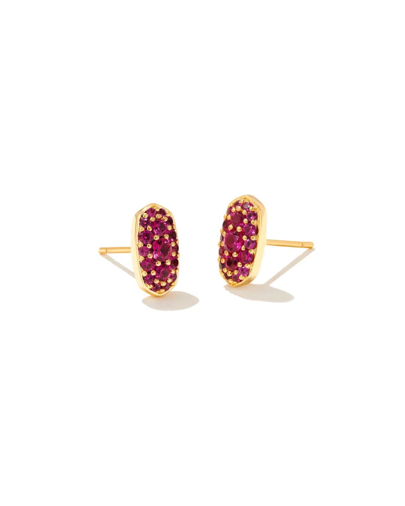 Kendra Scott Grayson Crystal Stud Earrings Gold Ruby Crystal-Earrings-Kendra Scott-E1788GLD, Max Retail-The Twisted Chandelier