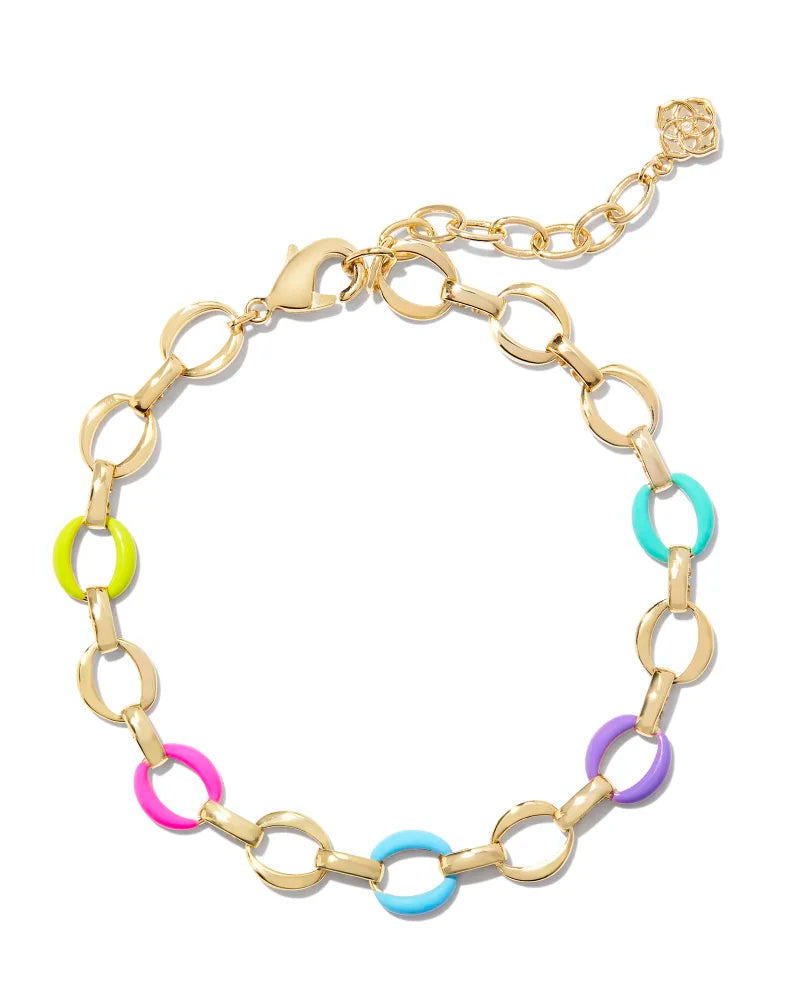 Kendra Scott Kelsey Chain Bracelet Gold Multi Mix-Bracelets-Kendra Scott-B00195GLD, FD 06/18/24-The Twisted Chandelier