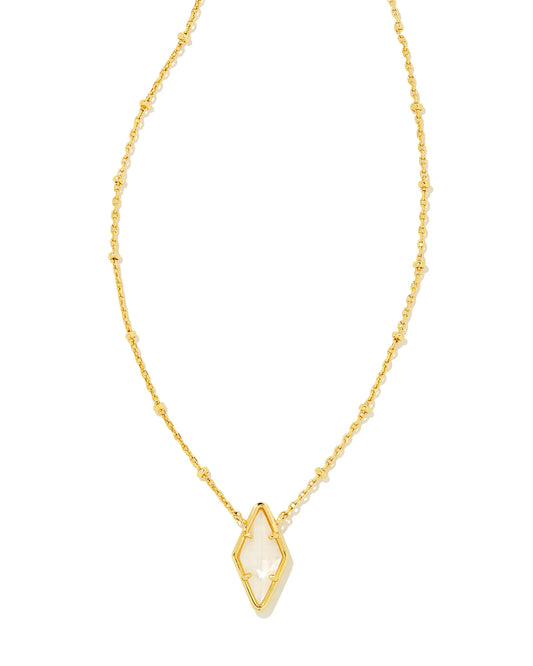 Kendra Scott Kinsley Short Pendant Necklace Gold Ivory Mother of Pearl-Necklaces-Kendra Scott-N00329GLD-The Twisted Chandelier