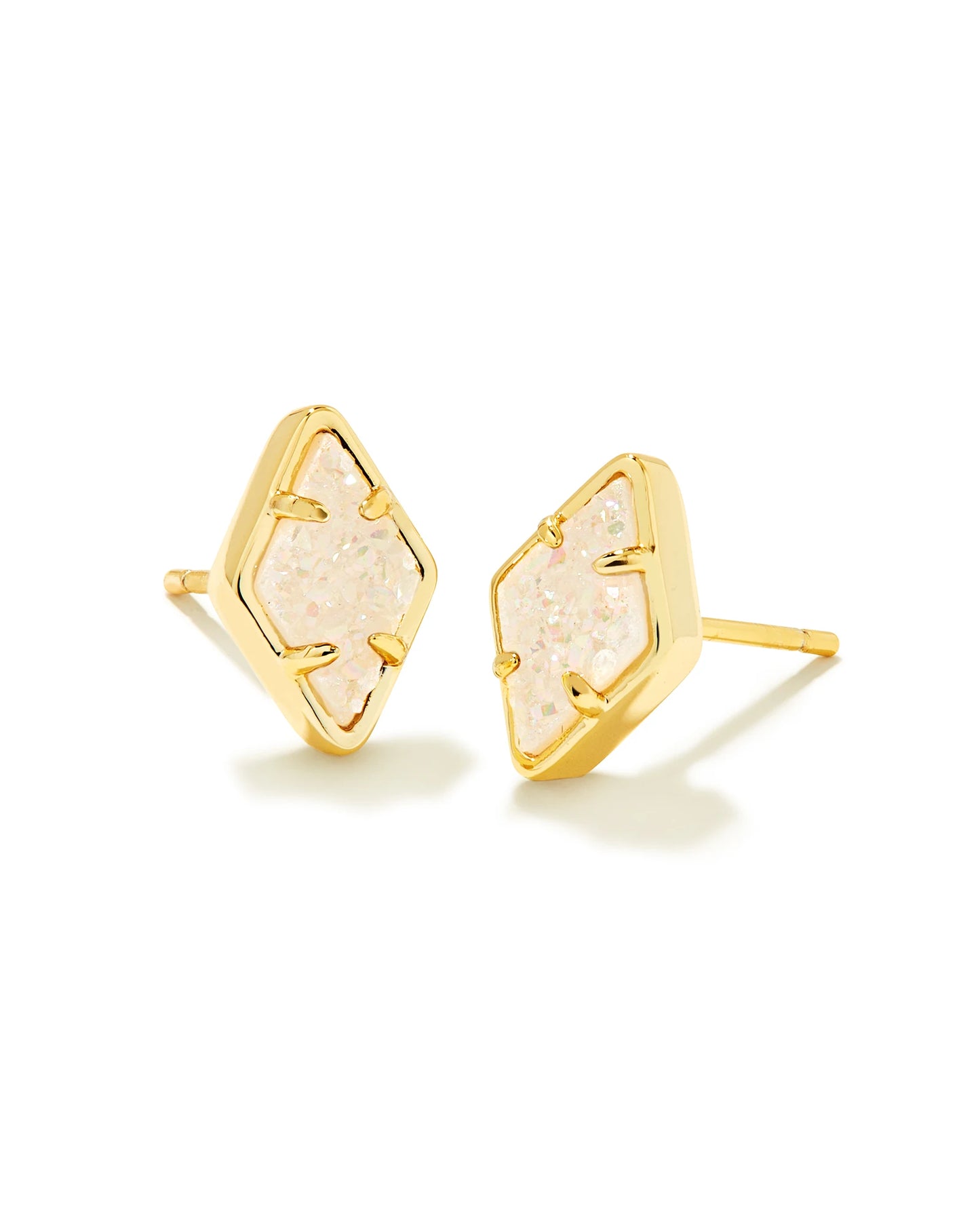 Kendra Scott Kinsley Stud Earrings Gold Iridescent Drusy-Earrings-Kendra Scott-E00256GLD-The Twisted Chandelier