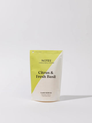 NOTES® Sustainable Candle Refill Kit - Citrus & Fresh Basil-Candles-Notes Candles-The Twisted Chandelier