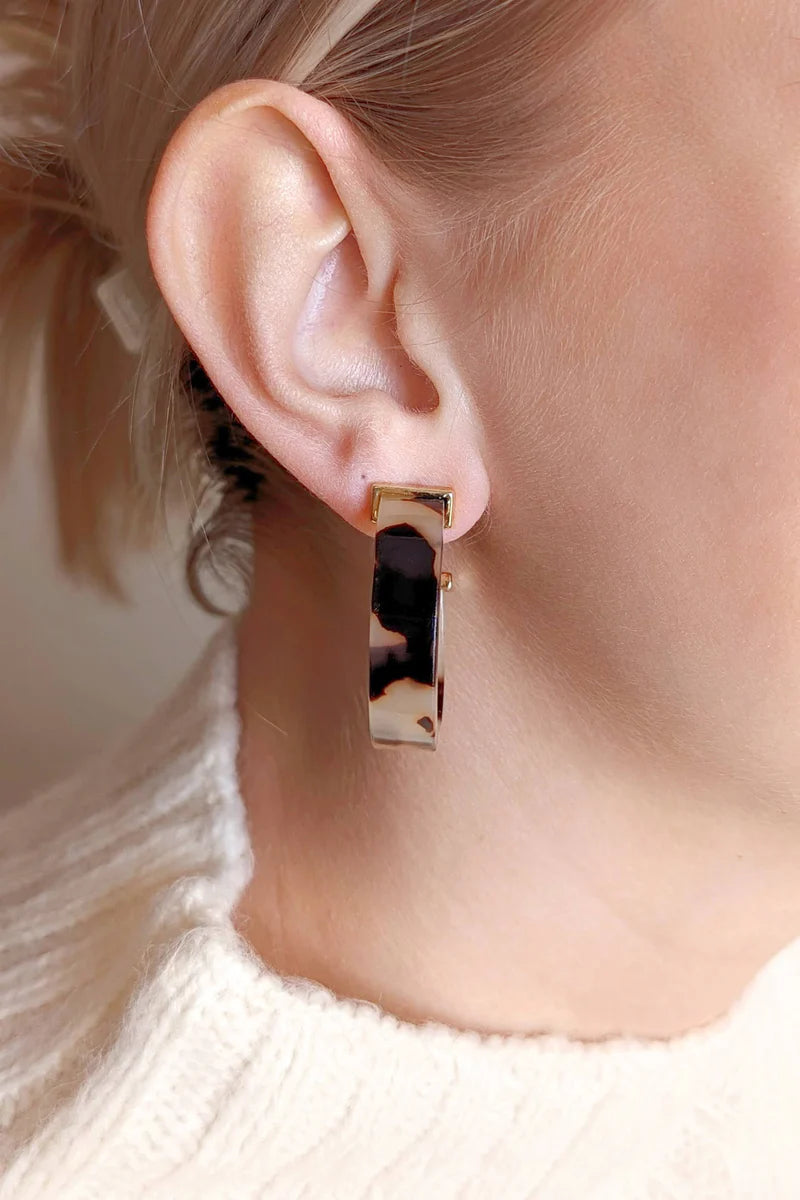 Joslyn Hoop Earrings- Beige-Hoop Earrings-MY GIRL IN LA-The Twisted Chandelier