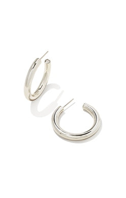 Kendra Scott Colette Hoop Earrings Rhodium Metal-Earrings-Kendra Scott-E1455RHD-The Twisted Chandelier