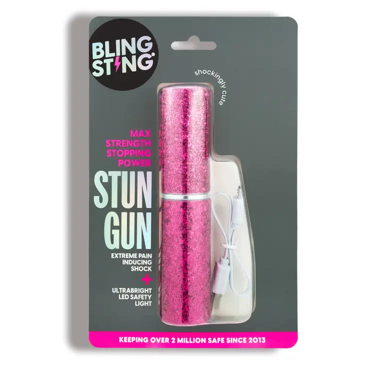 Pink Glitter Mini Stun Gun-Personal Defense-BLINGSTING-Faire-The Twisted Chandelier