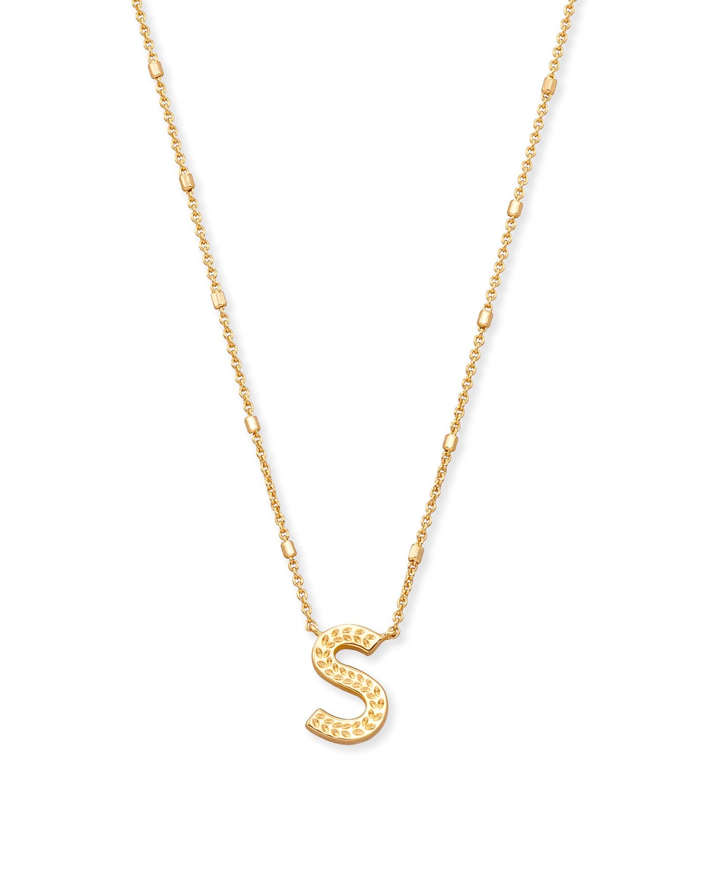 Kendra Scott Letter S Pendant Necklace Gold Metal-Necklaces-Kendra Scott-N1722GLD-S-The Twisted Chandelier