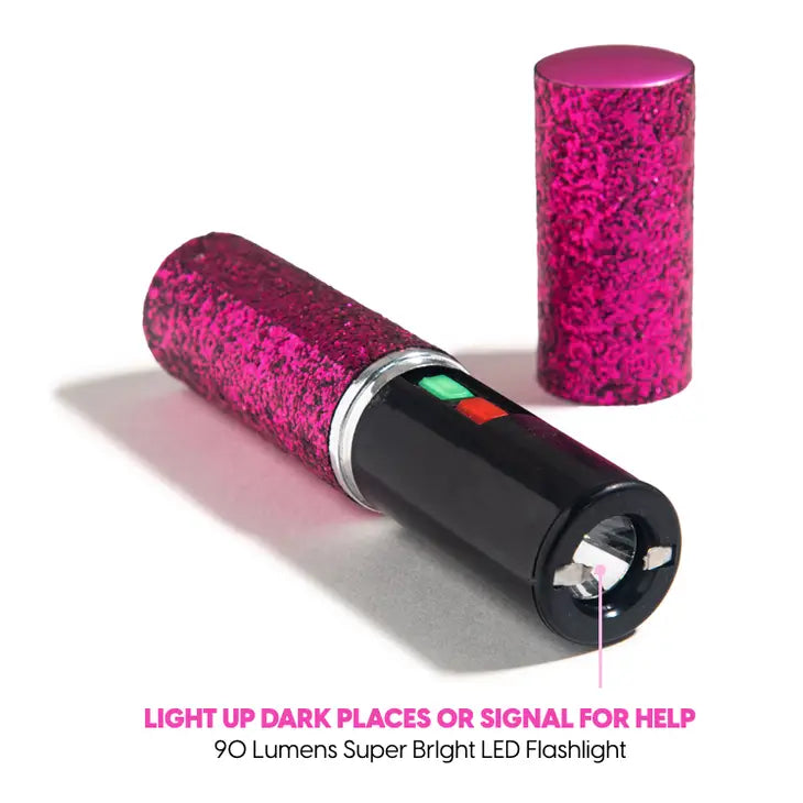 Pink Glitter Mini Stun Gun-Personal Defense-BLINGSTING-Faire-The Twisted Chandelier