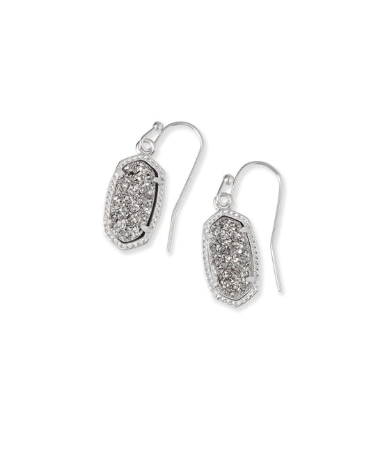 Kendra Scott Lee Rhodium Drop Earrings - Platinum Drusy-Earrings-KENDRA SCOTT-E1099RHD-The Twisted Chandelier