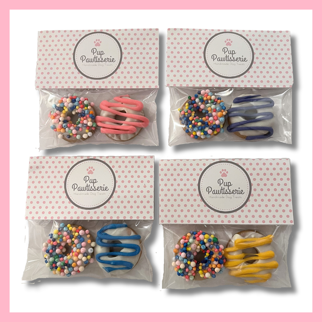 2 Pack Mini Donuts - Multicolored Sprinkles-dog treat-Pup Pawtisserie--The Twisted Chandelier