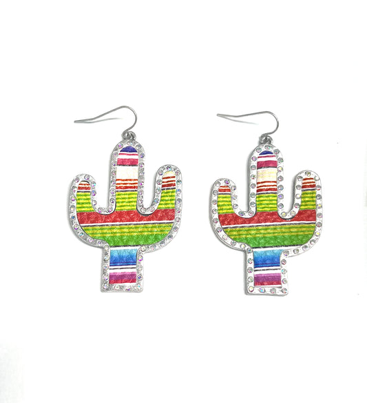 Cactus Earrings With Inlay-Earrings-806 Accessories-The Twisted Chandelier