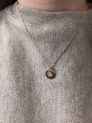 Birth Flower Round Pendant Necklace-Necklaces-Bonita-FEB2022-July-The Twisted Chandelier