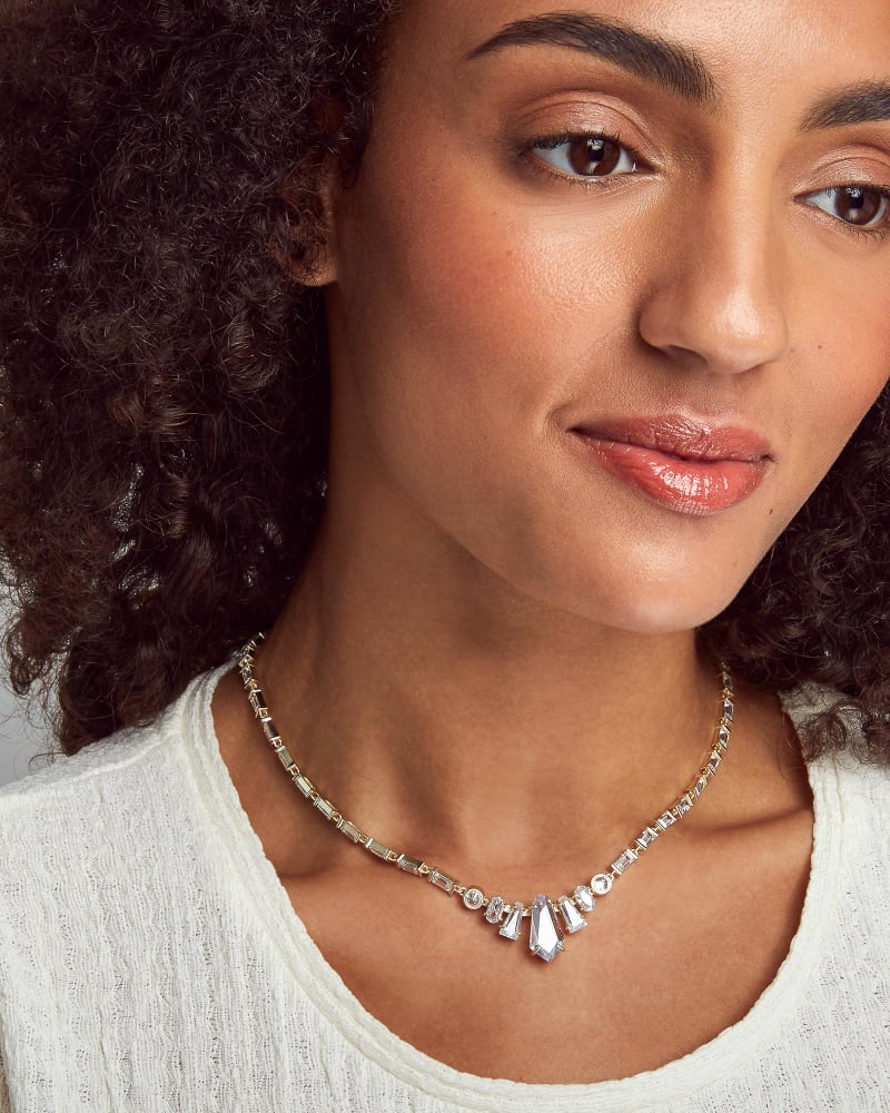 Kendra Scott Christianne Gold Collar Necklace Lustre Glass-Necklaces-Kendra Scott-05/19/24, 1st md, Max Retail, N1291GLD-The Twisted Chandelier